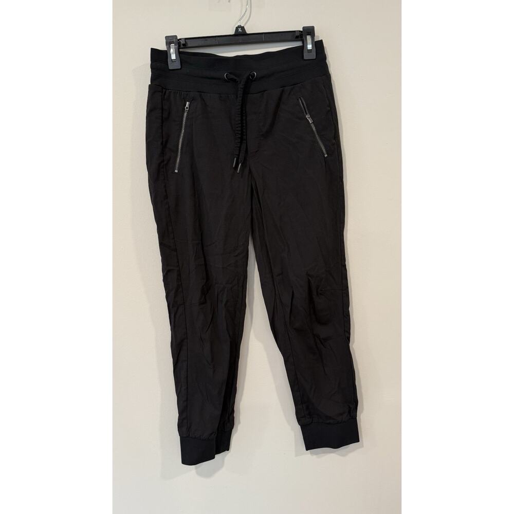 Athleta Women's Black Nylon Blend Trekkie Jogger Pants size 4T Tall 2593